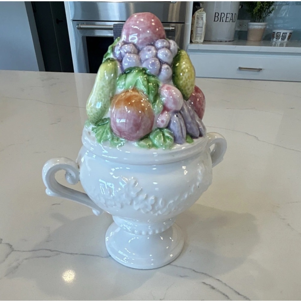 Vintage Ceramic Fruit Decor Jam Holder Jar